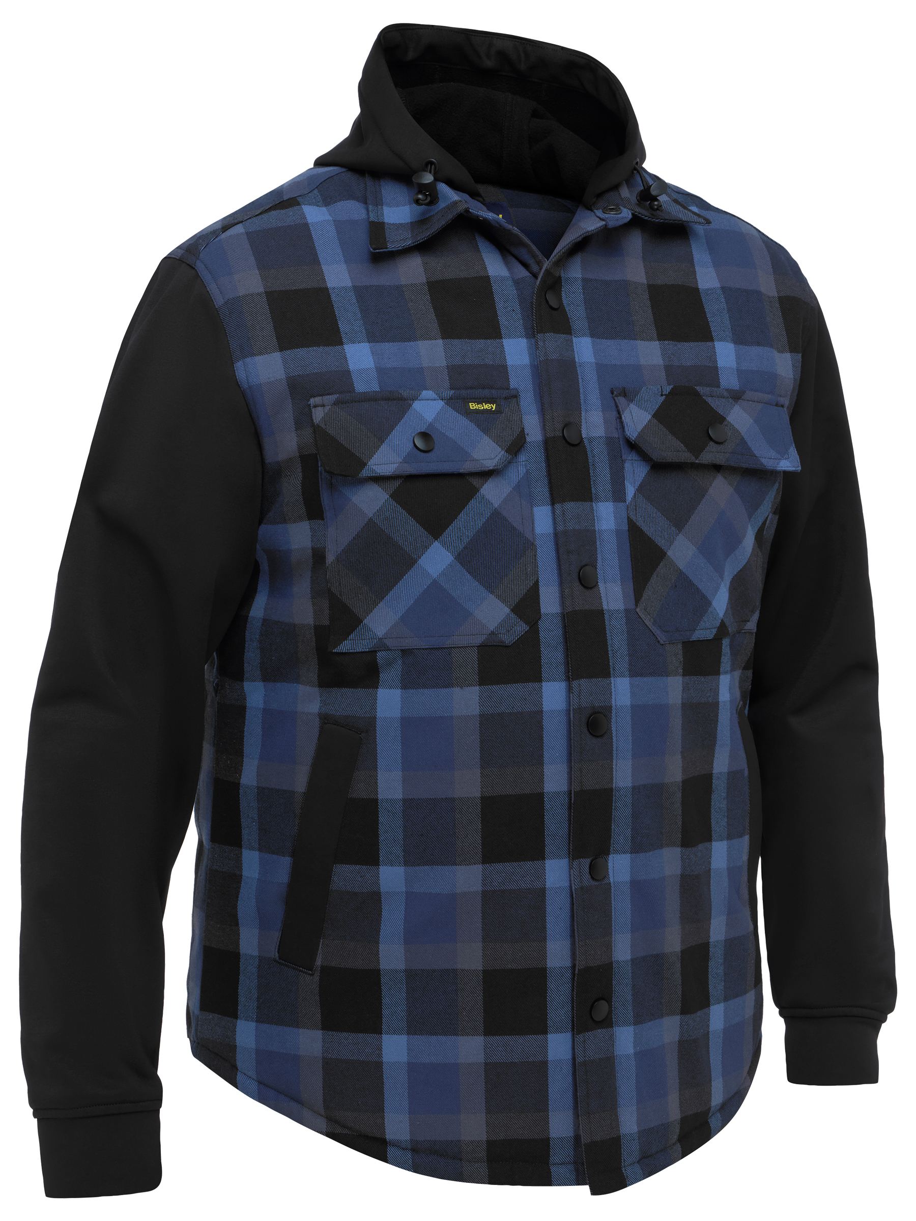 Contrast Check Hooded Shirt (BJ6708)