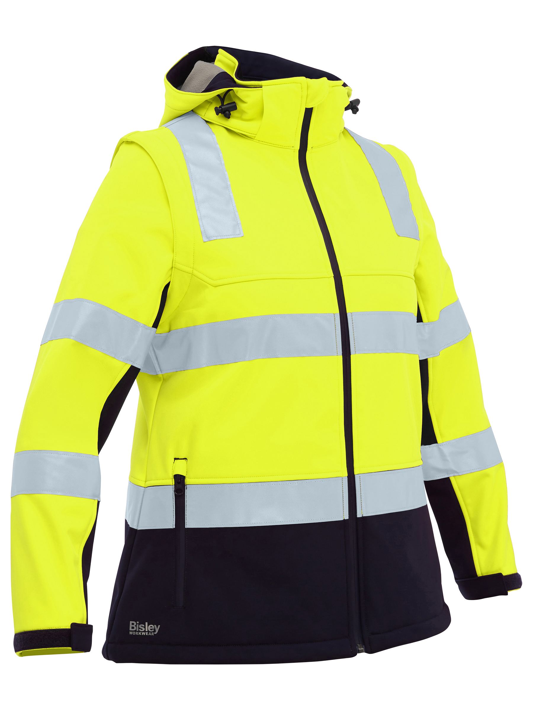 Women's Taped Two Tone Hi Vis 3-in-1 Soft Shell Jacket (BJL6078T)