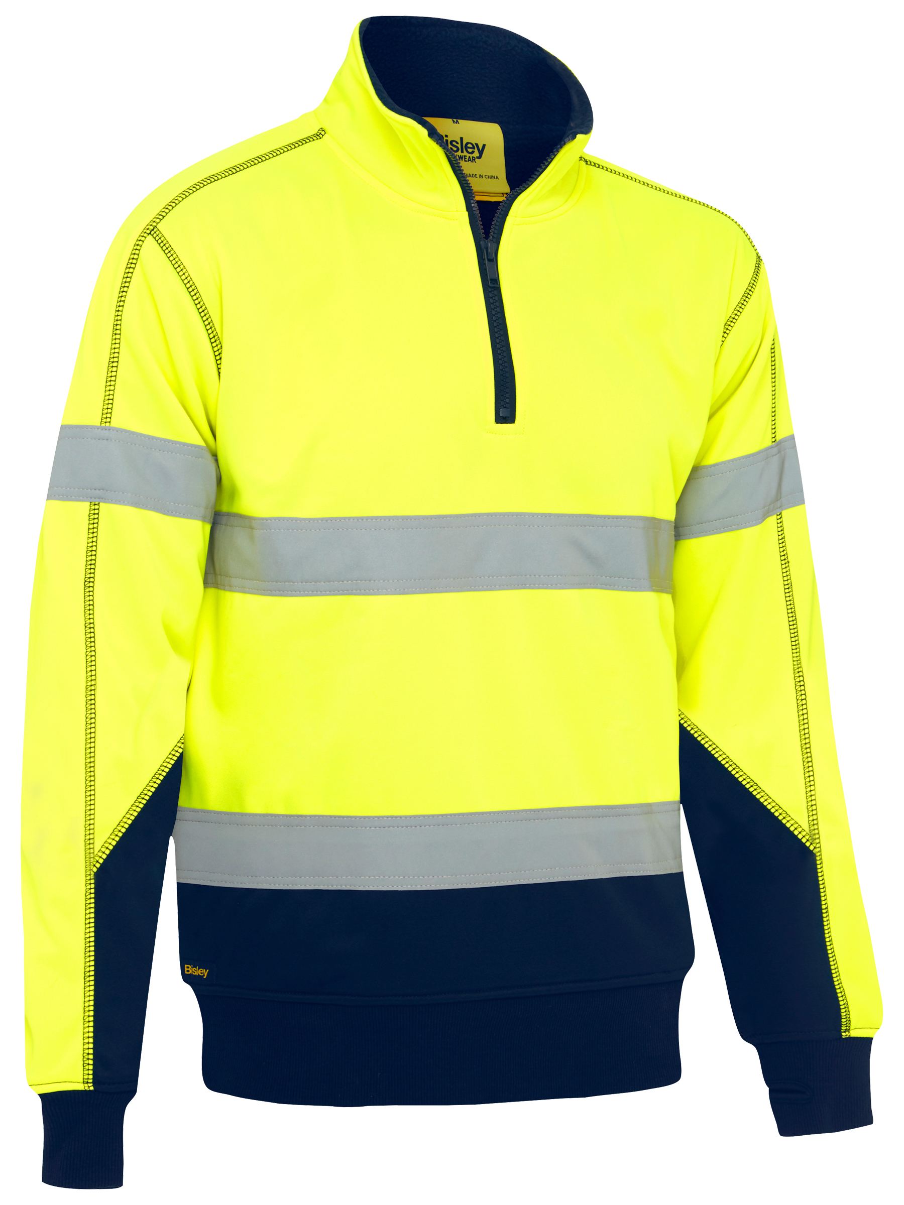 Taped Hi Vis 1/4 Zip Fleece Pullover with Sherpa Lining (BK6987T)