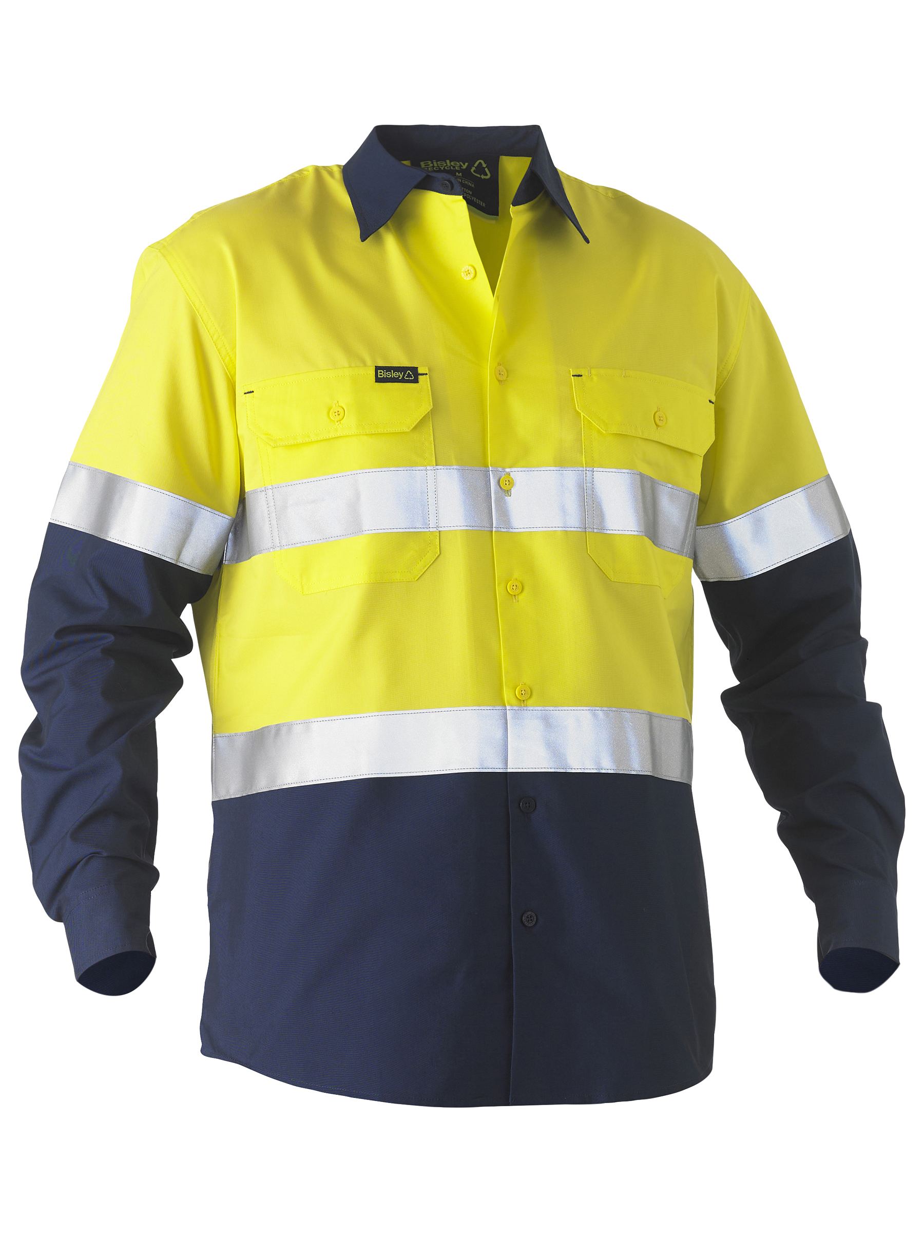 Recycle Taped Two Tone Hi Vis Drill Shirt (BS6996T)